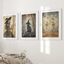Witchy Halloween Fall Decor Modern Wall Art Print by Wall Art Set