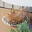 Slatted Acacia 2-Seat Patio Dual Rocker Sunbed Wood Lounger with Ergonomic Curved Seat by LJGDeals