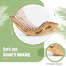 Slatted Acacia 2-Seat Patio Dual Rocker Sunbed Wood Lounger with Ergonomic Curved Seat