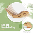 Slatted Acacia 2-Seat Patio Dual Rocker Sunbed Wood Lounger with Ergonomic Curved Seat by LJGDeals