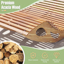 Slatted Acacia 2-Seat Patio Dual Rocker Sunbed Wood Lounger with Ergonomic Curved Seat by LJGDeals