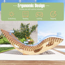 Slatted Acacia 2-Seat Patio Dual Rocker Sunbed Wood Lounger with Ergonomic Curved Seat by LJGDeals