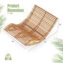 Slatted Acacia 2-Seat Patio Dual Rocker Sunbed Wood Lounger with Ergonomic Curved Seat by LJGDeals
