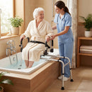 Sliding Shower Chair with Backrest and Swivel Seat for Handicap and Seniors by LJGDeals