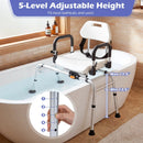Sliding Shower Chair with Backrest and Swivel Seat for Handicap and Seniors by DirectDeals