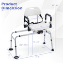 Sliding Shower Chair with Backrest and Swivel Seat for Handicap and Seniors by DirectDeals