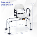 Sliding Shower Chair with Backrest and Swivel Seat for Handicap and Seniors by LJGDeals