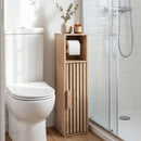 Slim Bathroom Cabinets Freestanding Toilet Paper Holder Stand with Door by LJGDeals