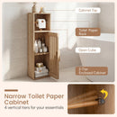 Slim Bathroom Cabinets Freestanding Toilet Paper Holder Stand with Door by LJGDeals