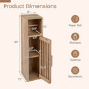 Slim Bathroom Cabinets Freestanding Toilet Paper Holder Stand with Door by LJGDeals
