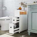 Slim Bathroom Cabinet Wooden Toilet Organizer with Deep Slide Out Drawers by LJGDeals
