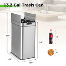 13.2 Gal Slim Kitchen Trash Can with Wing Lids and Stainless Steel Frame by LJGDeals