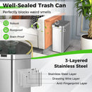 13.2 Gal Slim Kitchen Trash Can with Wing Lids and Stainless Steel Frame by LJGDeals