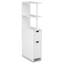 Slim Storage Freestanding Bathroom Cabinet with Open Shelves-White by LJGDeals