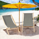 3-Position Adjustable and Foldable Wood Beach Sling Chair with Free Cushion-Gray by LJGDeals