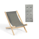3-Position Adjustable and Foldable Wood Beach Sling Chair with Free Cushion-Gray by LJGDeals