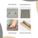 3-Position Adjustable and Foldable Wood Beach Sling Chair with Free Cushion-Gray by LJGDeals
