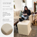 Deluxe Slipcover Upholstered Ottoman by Decor Steals
