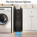 Small Bathroom Storage Cabinet 4-Tier with Slide Out Drawers on Casters by LJGDeals