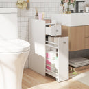 Small Bathroom Storage Cabinet 4-Tier with Slide Out Drawers on Casters by LJGDeals