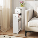 Small Bathroom Storage Cabinet 4-Tier with Slide Out Drawers on Casters by LJGDeals