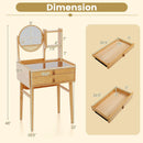 Small Vanity Desk 23.5 Inch Compact Makeup Table with Mirror-Natural by LJGDeals