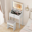 Small Vanity Desk with Mirror and Lights for Bedroom by LJGDeals