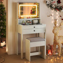 Small Vanity Desk with Mirror and Lights for Bedroom by LJGDeals