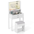 Small Vanity Desk with Mirror and Lights for Bedroom by LJGDeals