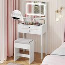 Small Vanity Desk with Mirror and Lights for Bedroom by LJGDeals