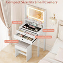 Small Vanity Desk with Mirror and Lights for Bedroom by LJGDeals