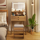Small Vanity Desk with Mirror and Lights for Bedroom by LJGDeals