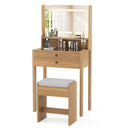 Small Vanity Desk with Mirror and Lights for Bedroom by LJGDeals