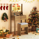 Small Vanity Desk with Mirror and Lights for Bedroom by LJGDeals