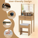 Small Vanity Desk with Mirror and Lights for Bedroom by LJGDeals