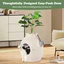 Smart Plant Cat Litter Box with Electronic Odor Removal & Sterilization-Beige by LJGDeals