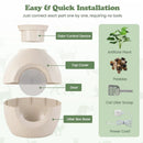 Smart Plant Cat Litter Box with Electronic Odor Removal & Sterilization-Beige by LJGDeals