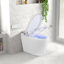 Elongated Smart Bidet Toilet Heated Seat Sensor Auto-White by LJGDeals