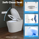 Elongated Smart Bidet Toilet Heated Seat Sensor Auto-White by LJGDeals