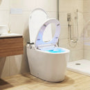 Smart Toilet with Built-in Bidet ADA Height with Auto Flush and Heated Seat and Remote-White by LJGDeals