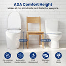 Smart Toilet with Built-in Bidet ADA Height with Auto Flush and Heated Seat and Remote-White