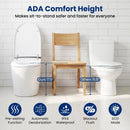 Smart Toilet with Built-in Bidet ADA Height with Auto Flush and Heated Seat and Remote-White by LJGDeals