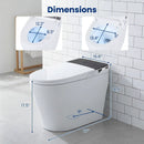 Smart Toilet with Built-in Bidet ADA Height with Auto Flush and Heated Seat and Remote-White by LJGDeals