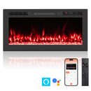 Smart WiFi Electric Fireplace Wall Mounted & Recessed 750W/1500W Heater