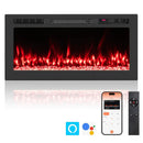 Smart WiFi Electric Fireplace Wall Mounted & Recessed 750W/1500W Heater by LJGDeals