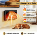 Smart WiFi Electric Fireplace Wall Mounted & Recessed 750W/1500W Heater by LJGDeals