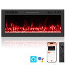 Smart WiFi Electric Fireplace Wall Mounted & Recessed 750W/1500W Heater