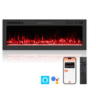 Smart WiFi Electric Fireplace Wall Mounted & Recessed 750W/1500W Heater by LJGDeals