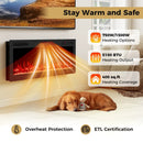 Smart WiFi Electric Fireplace Wall Mounted & Recessed 750W/1500W Heater by LJGDeals