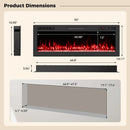 Smart WiFi Electric Fireplace Wall Mounted & Recessed 750W/1500W Heater by LJGDeals